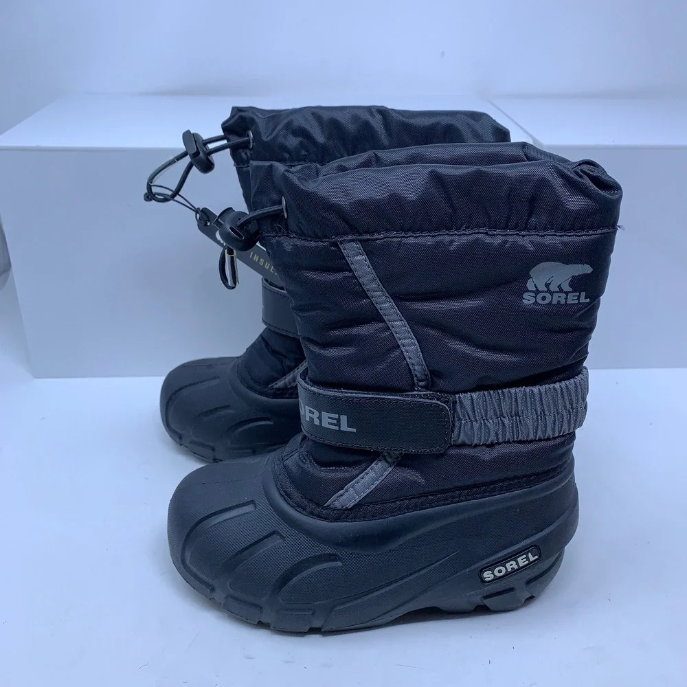 Sorel Kids Size 11 Black Waterproof Insulated Snow Commander Winter Boots New